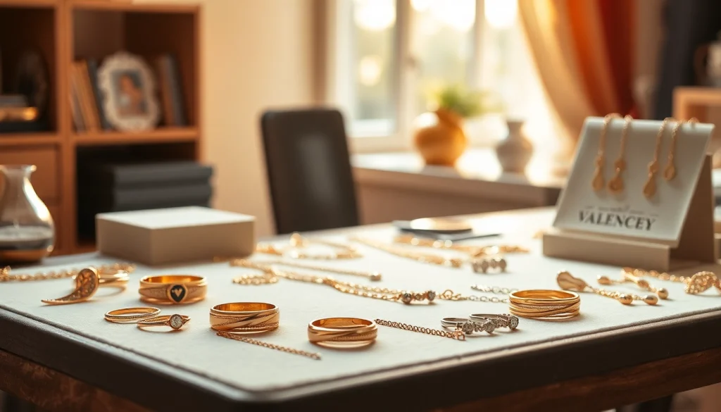 Showcase of jewelry designs on https://valenciakey.es highlighting craftsmanship and elegance.