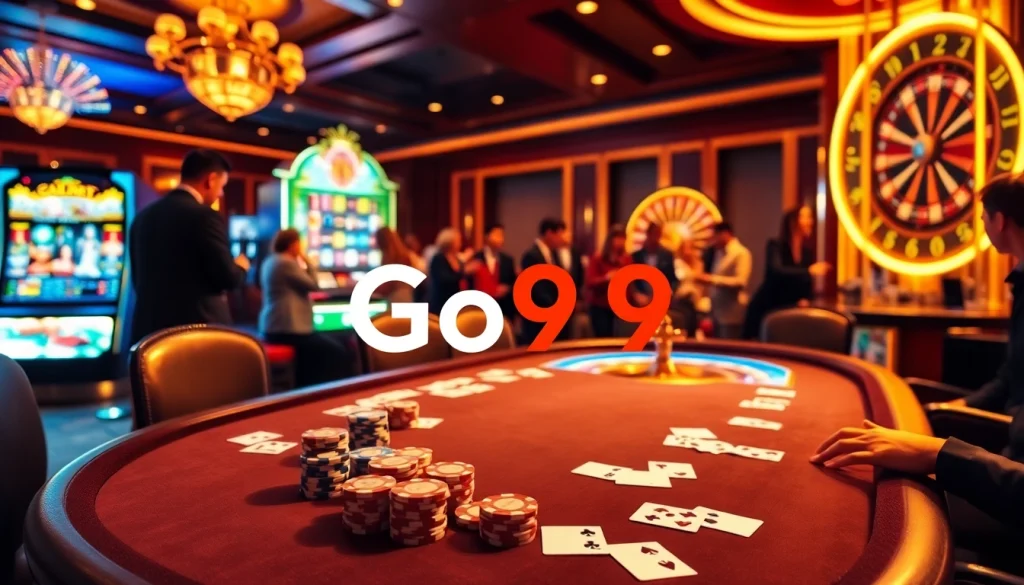 Engage in thrilling action at Go99 online casino, with vibrant slot machines and professional poker games.