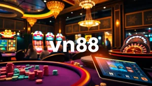 Engage in thrilling online gambling experiences with vn88 in a vibrant casino setting.