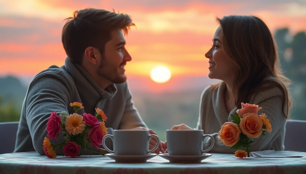 Share a heartfelt good morning message for her amidst a cozy breakfast scene.