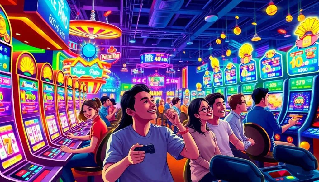 Petanitoto membawa keseruan bermain slot online dengan suasana berwarna cerah.