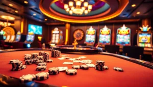 Engaging gameplay at nhà cái jbo with vibrant casino tables and exciting gambling elements.
