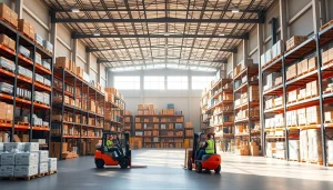 Showcase of warehousing efficiency with organized storage and bright lighting.