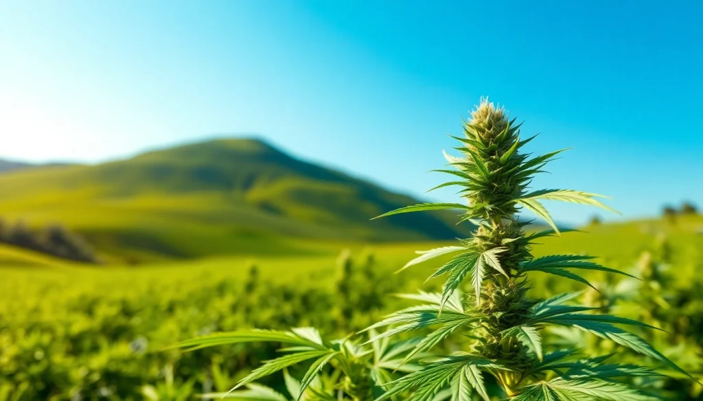 Canabis espagne plante avec feuilles luxuriantes dans un champ verdoyant.