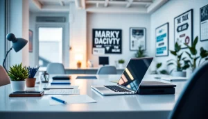 Engaging Agency workspace emphasizing creativity and productivity in a bright environment.