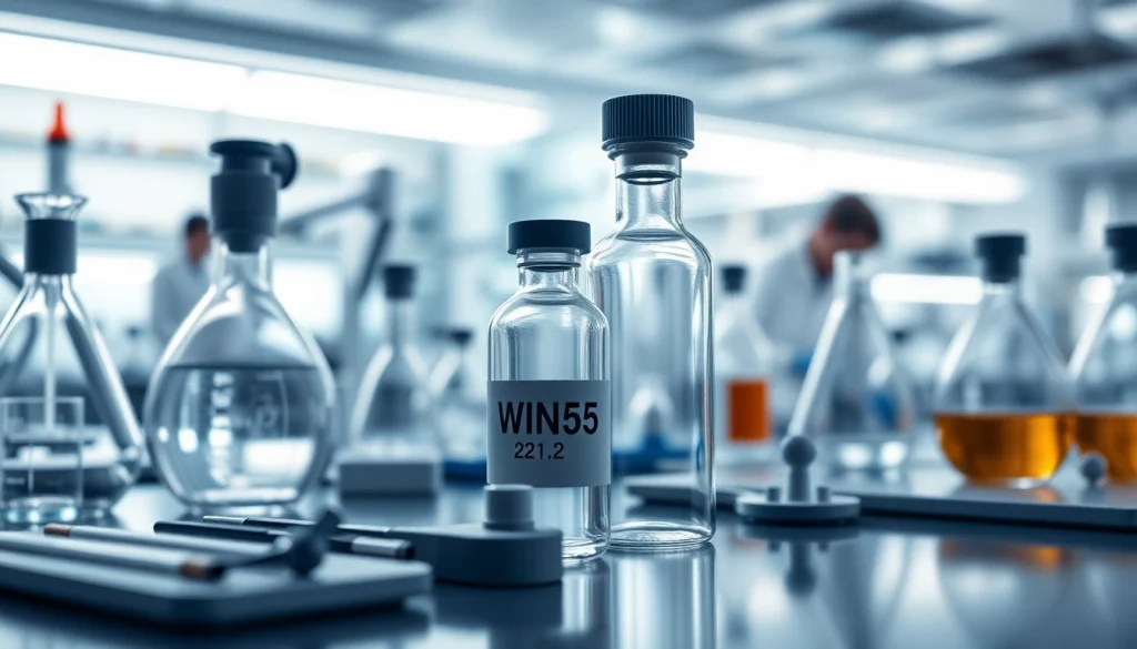 WIN55 research setup showcasing advanced cannabinoid science in a modern lab.