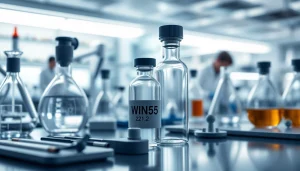 WIN55 research setup showcasing advanced cannabinoid science in a modern lab.