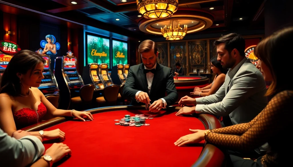 Thrilling poker action at Thabet casino, showcasing excitement and luxury in gambling.