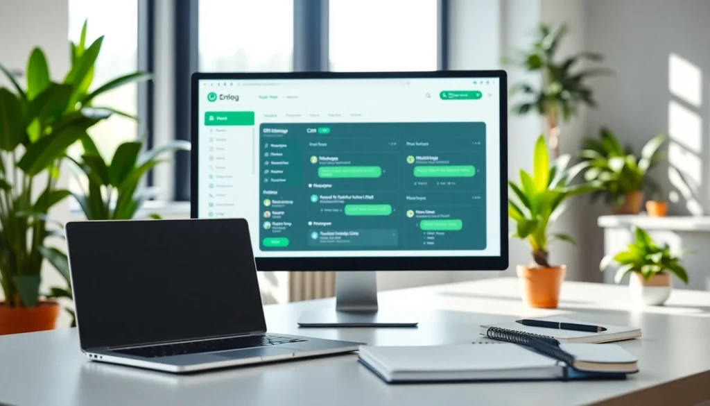 Understand What is a CRM for WhatsApp through a digital workspace showcasing modern technology.