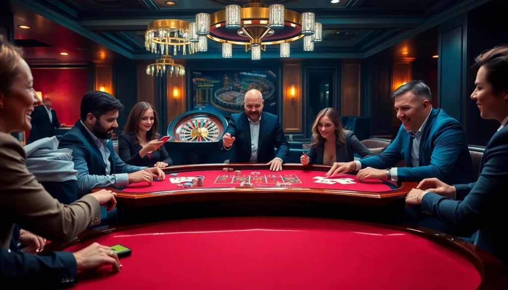 HB 88 players experiencing an exciting poker game at a luxurious casino table.
