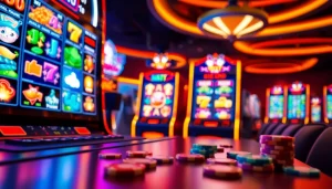 Permainan slot online petanitoto dengan grafik cerah dan suasana kasino yang energik.