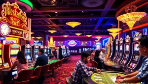 Engaging casino gaming experience at https://casinodeets.com with players enjoying slots and table games.