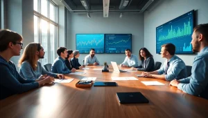 Księgowość dla firmy transportowej w nowoczesnym biurze księgowym, pokazujący zespół zaangażowany w dyskusje.