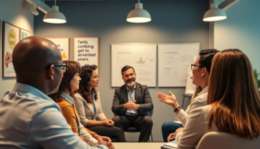 Engage with a professional business coach near me in a vibrant office setting during a coaching session.