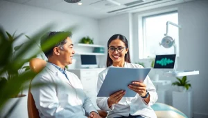 Invisalign Malaysia consultation in a modern dental clinic with a friendly dentist and patient.