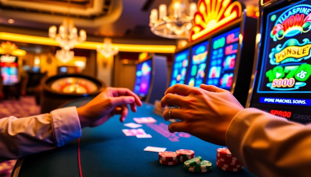 Experience the excitement of doaslot with vibrant slot machines and casino ambiance.