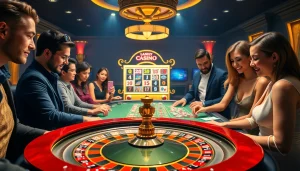 Exciting gaming at S8 casino with poker chips and roulette wheel illuminating the atmosphere.