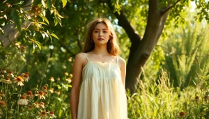 Showcase sustainable clothing from https://www.ound-ound.com in a natural outdoor setting.