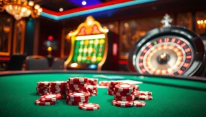 Experience the thrill of high-stakes poker at mmoo.llc with vibrant chips and cards.