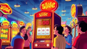 Pesan slot bet kecil yang menggembirakan di mesin slot yang penuh warna.