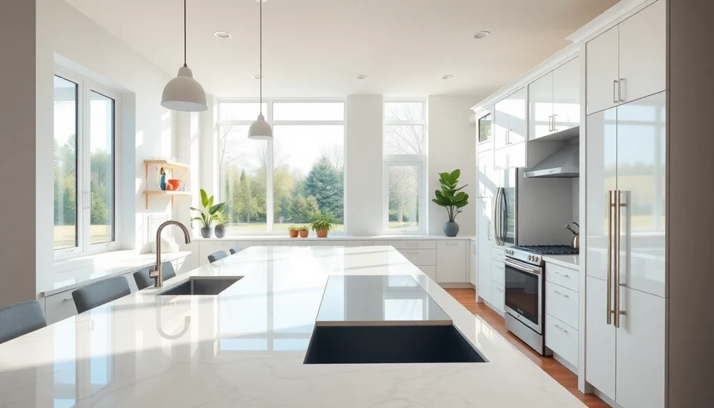 Transform a kitchen through home renovation, showcasing modern design and inviting atmosphere.