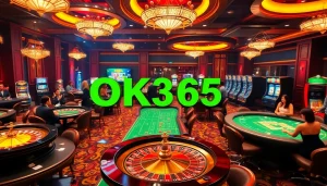 Experience the excitement of OK365 Trang chủ with vibrant casino gaming tables and happy players.