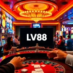 Players enjoying casino games at LV88, showcasing excitement and vibrant gaming elements.