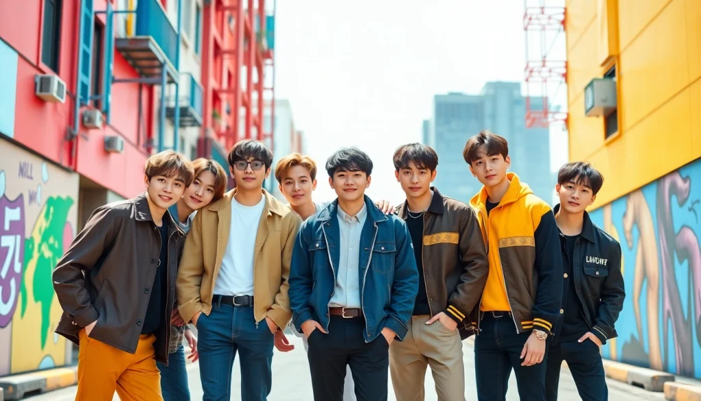 BTS members showcasing their unique personalities in a vibrant group portrait.