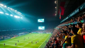 مشهد مباراة كرة قدم يبرز حماس جمهور Koora Live للمشاهدة