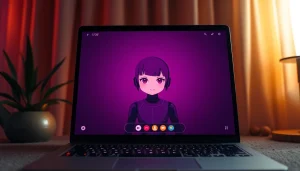 Interactive NSFW AI chatbot interface showcasing an anime-inspired character in a cozy, intimate setting.