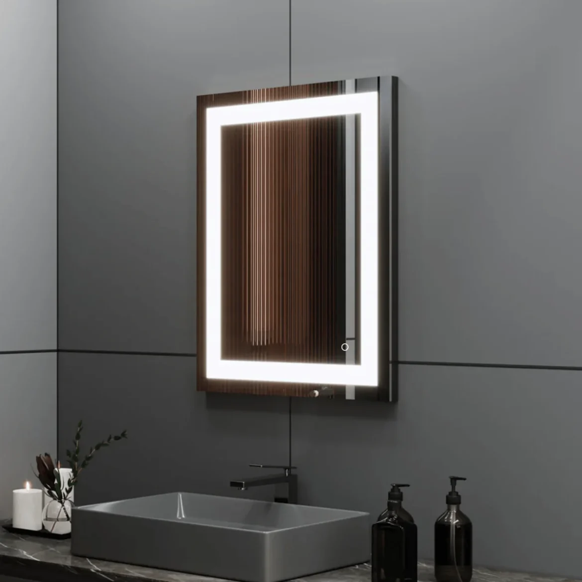 Wall-Mounted Mirror Light Mirror for Daily Grooming
