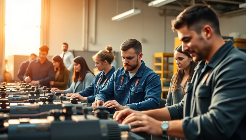 Engaged students at a Trade School Tennessee learning practical skills in a hands-on workshop environment.