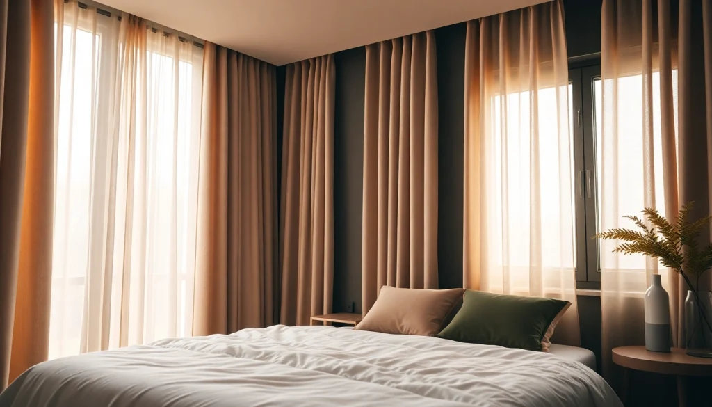 Bekijk verduisterende gordijnen die privacy bieden en stijlvol zijn in een slaapkamer.
