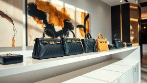 레플리카사이트의 고품질 명품이 전시된 멋진 부티크 환경