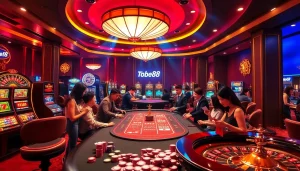 Experience the thrill of gaming at trang chủ tobet88 with vibrant tables, slot machines, and poker action.