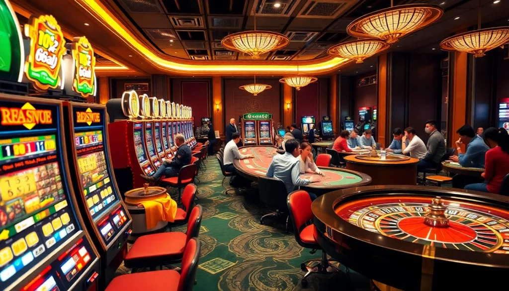 Experience the thrill of online gaming with vibrant casino elements at https://rr888.in.net/, including slot machines and poker tables.