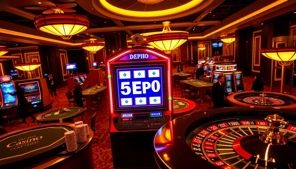 Rasakan permainan slot Depo 5K yang mendebarkan di meja kasino kelas atas.