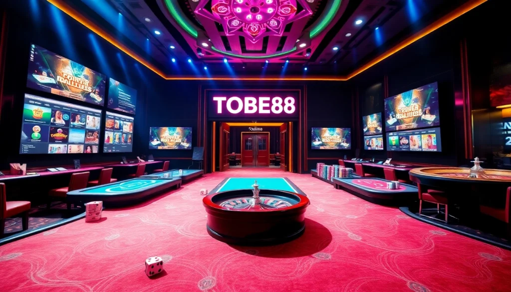 Experience the vibrant trang chủ tobet88 with exciting poker tables and digital gaming interfaces.