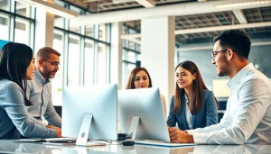 Showcasing IT services washington dc professionals collaborating in a modern office.