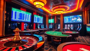 Experience thrilling gambling dynamics at Vaoluoi tv's luxurious casino scene, featuring colorful roulette and poker gameplay.