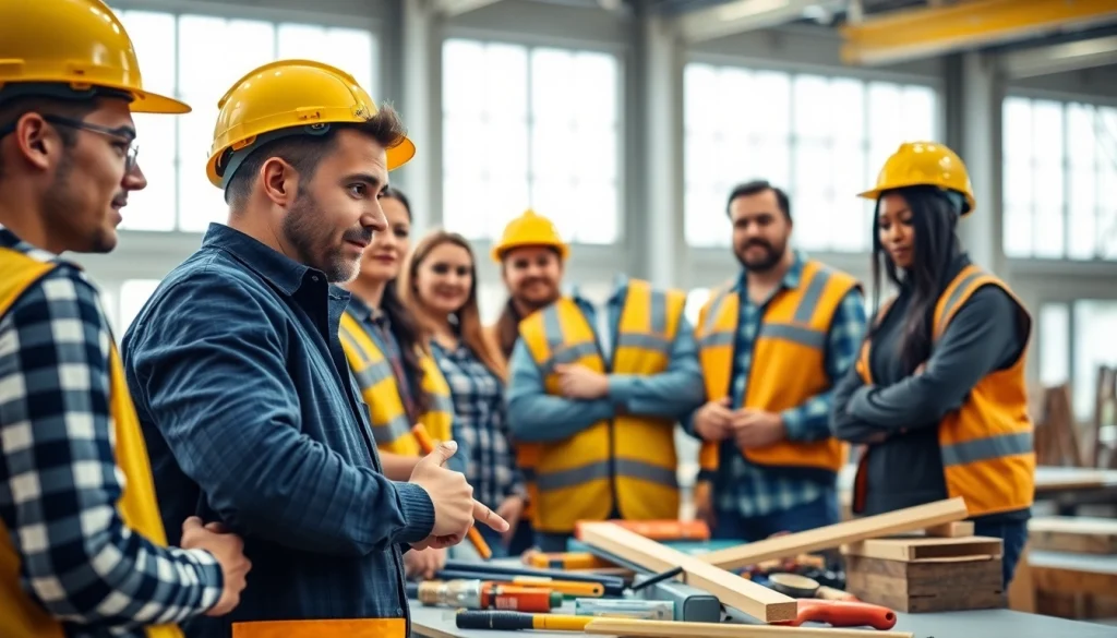 Engage with construction training programs at a hands-on industrial training facility.