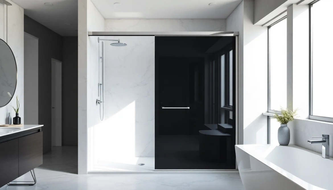 Transform Your Bathroom with a Stylish Black Shower Sliding Door