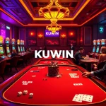 Experience thrilling gameplay at KUWIN's casino tables with vibrant slot machines and engaging poker.