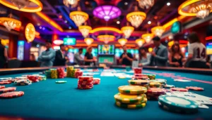 Discover the best csgo gambling sites featuring colorful casino chips and an inviting table atmosphere.