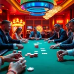 VMAX-themed poker players engaging in a thrilling game at a luxurious casino table.