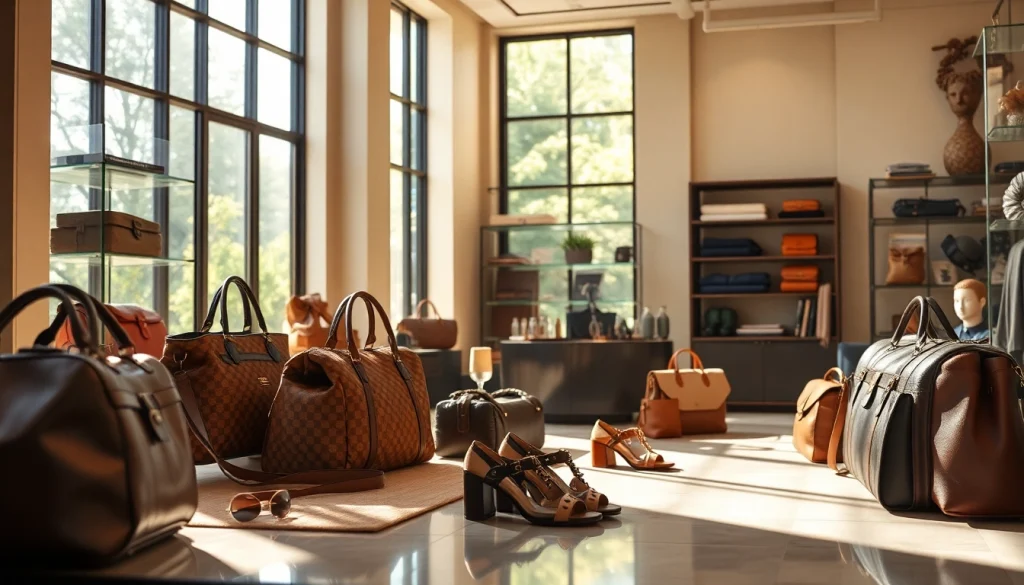 레플리카사이트에서 고퀄리티 제품을 선보이는 사진, 고급스러운 부티크 배경