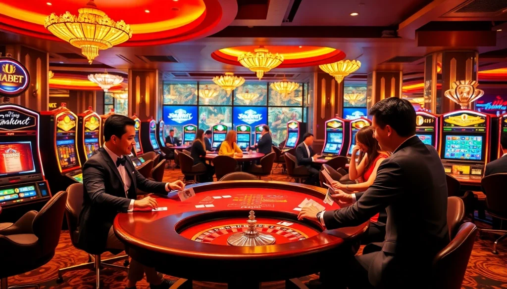 Experience thrilling gaming at trang chủ thabet with vibrant slots and elegant casino tables.