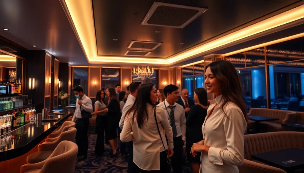 Elegant interior of a shirt room showcasing stylish nightlife atmosphere for gdmc.bio customers.