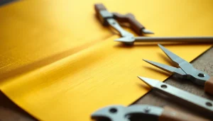 Foaie de tabla alama de înaltă calitate, cu nuanțe vibrante de aur și textură netedă pentru creație.