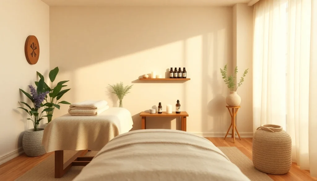 부드러운 조명과 편안한 장식이 있는 대구 마사지 치료실